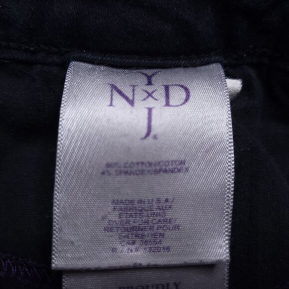 NYDJ Womens Straight Leg Jeans 12 Mid Rise Black Rhinestone Pockets Slimming - Picture 9 of 9